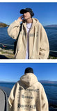 Wiaofellas  -  Zipper Cardigan Sweatshirt Men's High Street Hip-hop Hooded Jacket Trendy Loose Top