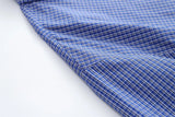 Wiaofellas  -  Japanese Style Casual Embroidered Plaid Short Sleeve Shirt Men's Loose Fit Tie Included Cotton Summer Shirt for Couples