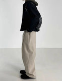 WIAOFELLAS  -  Autumn Winter Men's Cotton Wide Leg Floor Suit Pants Korean Casual Loose Straight  Thicken Full Length Trousers Male Keep Warm