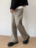 WIAOFELLAS  -  Men's Summer Fashion Business Casual Long Loose Flared Pants Suit Pants Male Elastic Straight Formal Suit Trousers A075