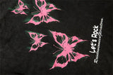 WIAOFELLAS  -  Men Hip Hop Streetwear Retro T Shirt Washed Old Butterfly Print Tshirt Cotton T-Shirt Short Sleeve Racing Style Tops Tees New