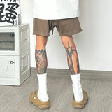 Wiaofellas  -  Streetwear Mens Casual Shorts Summer Fashion Solid Color Drawstring Lace-up Short Pant Men Leisure Loose Sports Fitness Shorts