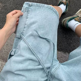 WIAOFELLAS  -  new summer wash vintage jeans men's American fashion brand design sense of medium pants in stock