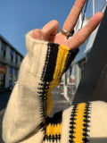 WIAOFELLAS  -  Autumn and winter color-blocking striped design hooded sweater for men high-end niche thickened sweater jacket