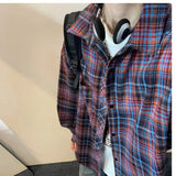 WIAOFELLAS  -  Long-sleeved Shirt Men's New Retro Plaid Large Size Lapel Jacket