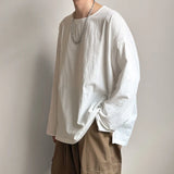 WIAOFELLAS  -  Spring Autumn Round Neck Loose T-Shirt Men Cotton Linen Long Sleeve Casual Male Tshirt Comfortable Breathable Hip Hop Tees Tops