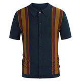 WIAOFELLAS  -  Men's Clothing Summer New Shirt for Men Fashion Splicing Short-sleeved Cardigan Color Collision Business Polo Shirt Blouset