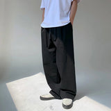 WIAOFELLAS  -  Japanese Men's Trend Drawstring Wide Leg Pants Men Straight Loose Casual Pants Korean Spring Summer Thin Long Pants 2D1315