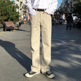 WIAOFELLAS  -  Men's Summer Vintage Fashion Business Casual Long Pants Suit Pants Male Elastic Straight Formal Trousers Plus Big Size D336