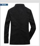 WIAOFELLAS  -  American Men's Cotton Casual Trendy Simple Solid Color Single-breasted Turn-down Collar Suit Blazers Male Jacket Coat Clothes