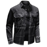 WIAOFELLAS  -  New Autumn Denim Shirt Men Long Sleeve Quality Cowboy Shirts Men's Casual Plaid Jeans Outwear Male Coat Clothing MY868