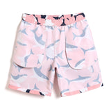 Wiaofellas  -  Summer Men's Beach Pants Quick Dry Loose Beach Vacation Five Quarter Pants Pink Shorts Flat Angle Swimming Trunks