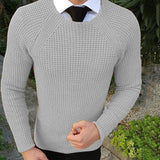 WIAOFELLAS  -  Men's Sweater Autumn And Winter New Round Neck Solid Color Fashion Simple Casual Large Size Sweater