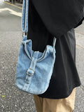 WIAOFELLAS  -  Denim messenger bag men's shoulder bag women's new design niche design fashion brand student mobile phone bag