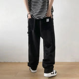 WIAOFELLAS  -  Men Pants Loose All-match Overalls Spring Autumn New Tide Wide-leg Trend Casual Pants Men's Trousers Cargo Pants Men