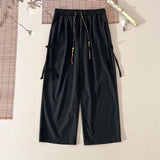 WIAOFELLAS  -  Men's Casual Pants Hip Hop Street Style Baggy Wide Leg Pants Drawstring Elastic Waist Trousers Outdoor Jogging Trousers