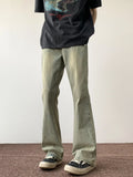 WIAOFELLAS  -  Blue Waed Summer Thin American High Street Straight Leg Jeans Cleanfit Haome Flared Pants for Men Long Youth Trendy Fit