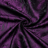 Wiaofellas - Luxury Silk Polyester Casual Shirts for Men Long Sleeve Blouse Prom Tuxedo Formal Purple Paisley Designer Men Clothing