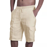 WIAOFELLAS  -  New Men's Cotton Linen Shorts Pants Male Summer Breathable Solid Color overalls Linen Trousers Fitness Streetwear S-3XL