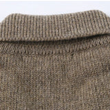 WIAOFELLAS  -  Trendy Solid Color Men's Sweater Polo Shirts 2025 Autumn Winter New Casual Long Sleeve Knitted Jumpers Men Fashionable Sweaters