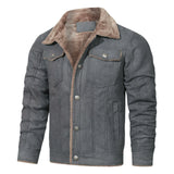 Wiaofellas  -  Men's Casual Winter Jacket Warm Coat Jacket Turn Down Collar Long Sleeve Zipper Pocket Fashion Jacket Autumn Coats Men Clothing