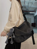 WIAOFELLAS  -  Autumn Canvas Bag Single Shoulder Bags Male Female Couple Postman Large Capacity Versatile College Student Handbag