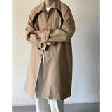 WIAOFELLAS  -  Men's Trench Coat Windbreaker Mid Long Handsome Autumn Casual Outwear