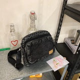 WIAOFELLAS  -  Canvas cash register shoulder messenger bag multi-layer cloth bag unisex wallet