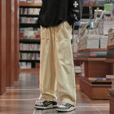 WIAOFELLAS  -  Fashionable Japanese Trendy Workwear Pants for Men in Autumn American Retro Casual Loose Straight Wide-leg Versatile Trousers