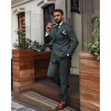 WIAOFELLAS  -  Classic 2 Pieces Men Suits Jacket+Pant Customized Formal Wedding Suits Fit Slim Double Breasted Party Suit Tailor-Made Plus Size
