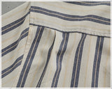 WIAOFELLAS  -  Vintage fashion striped short-sleeved shirt men's top Vintage loom cotton patchwork fabric summer cargo shirt