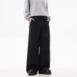 Wiaofellas  -  Men's Solid Color Suit Trousers American Retro Fashion Trend Street Casual Simple Loose Breathable Summer New Men's Bottoms