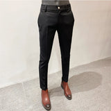 Wiaofellas  -  Spring Summer New Men's Pants Lightly Mature Slim Fit Draping Linen Pants, Solid Color High Quality Classic Business Pants