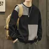 WIAOFELLAS  -  Autumn New Men's Sweatshirt Pullover Without Hat American Retro High Street Top Trendy Loose Round Neck Top