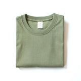 WIAOFELLAS  -  Urban 220g Japanese Cotton Thick T-shirt Unisex Heavy Summer Solid Color Seamless Woven Tops Round Neck Men Short Sleeve T-shirt