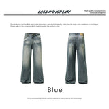 Wiaofellas  -  Brand Autumn New Fold Jeans Mens Baggy Casual Hip Hop Washed Jeans Skateboard Korean Fashion Men Daily Overalls