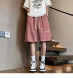 WIAOFELLAS  -  Fashion New Men's Letter Print Tie Dye Drawstring Design Shorts Trendy Summer High-waisted Loose Short Pants Male