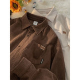 Wiaofellas  -  Men's New Autumn and Winter Corduroy Long-sleeved Loose Thickened Trendy Casual Polo Shirt