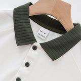 WIAOFELLAS  -  New Autumn Casual Men Polo Shirt Urban Chic Patchwork T-shirts High Quality Long Sleeve Tops Hot Sale All-match Holiday T-shirt