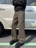 WIAOFELLAS  -  2025 Autumn Winter Casual Men's Pants Washed Straight Trousers Workwear Sweatpants Trendy Cargo Pants Loose Footed Male D225