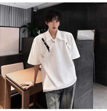 WIAOFELLAS  -  Men's Denim Shorts Back Letter Embroidery American Style Washing Straight Contrast Color Wide Leg Male Jeans Summer