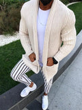 WIAOFELLAS  -  Men's Cardigan Sweater Spring And Autumn New Solid Color Quality Slim Knit Casual Large Size Sweater