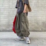 Wiaofellas  -  Harajuku Y2k Baggy Cargo Pants Joggers Streetwear Ankle-Length Casual Harem Long Trousers Men Wide Leg Oversize New