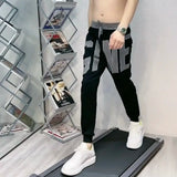 WIAOFELLAS  -  Embroidered Slim Fit Men's Loose Casual Letter Drawstring Trousers