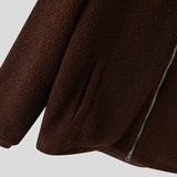 WIAOFELLAS  -  Men Hoodies Plush Patchwork Hooded Long Sleeve Zipper Male Sweatshirts Streetwear Loose Fashion Casual Men Jackets S-3XL