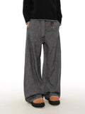 WIAOFELLAS  -  American retro old money style bamboo joint strap draped suit pants men and women spring loose straight casual trousers