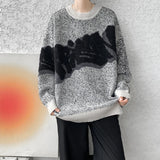 Wiaofellas  -  Winter Printed Sweater Men Warm Casual Knitted Pullover Men Streetwear Korean Loose Long Sleeved Sweater Mens Jumper Clothes