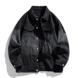 WIAOFELLAS  -  New Spring Autumn Men's Denim Jacket Vintage Loose Turn Down Collar Jean Outwear Coat Men Fashion Couple Streetwear Denim Jacket