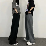 WIAOFELLAS  -  American Hiphop Oversize Straight Leg Long Pants Men Women Casual Sweatpants Wide Leg Draping Street Style High Waist