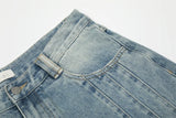 Wiaofellas  -  New Men's Vintage Washed Side Stripe Jeans Y2K Streetwear Patchwork Design Baggy Denim Pants Casual Punk Straight Jean